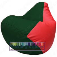 Бескаркасное кресло мешок Груша Г2.3-0109 (зелёный, красный)